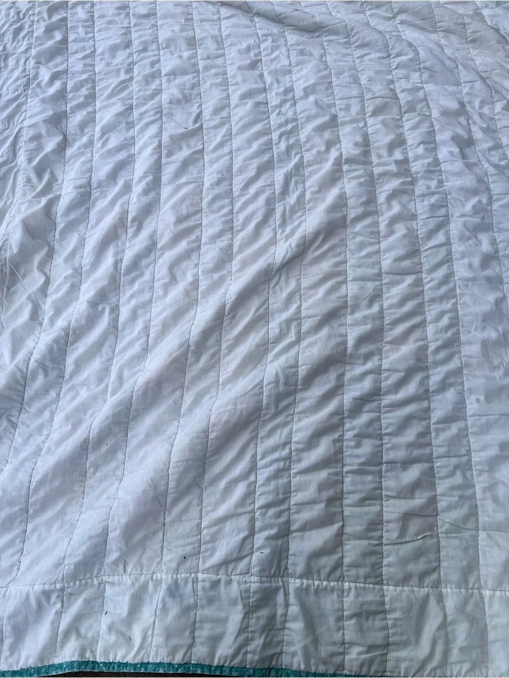 Vintage Early 1990s Calico Revival Quilt,Flying Geese Patchwork,Teal Cottagecore